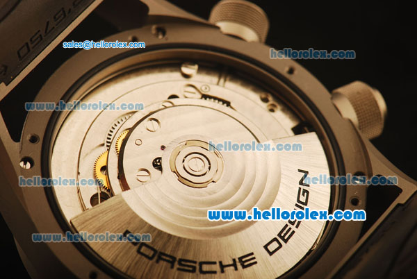 Porsche Design Swiss 7750 Valjoux 7750 Automatic Titanium Case with Grey Dial and Black Rubber Strap-1:1 Original - Click Image to Close